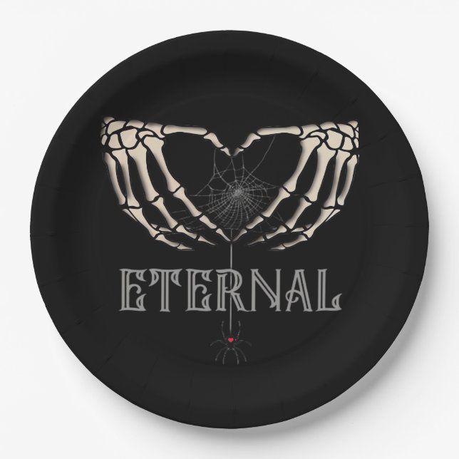 Skeleton Hands Heart Classic Paper Plate (Front)