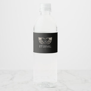 Skeleton Hands Heart Classic Water Bottle Label