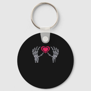 Skeleton Hands Heart Cute Keychain