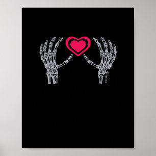 Skeleton Hands Heart Cute Poster
