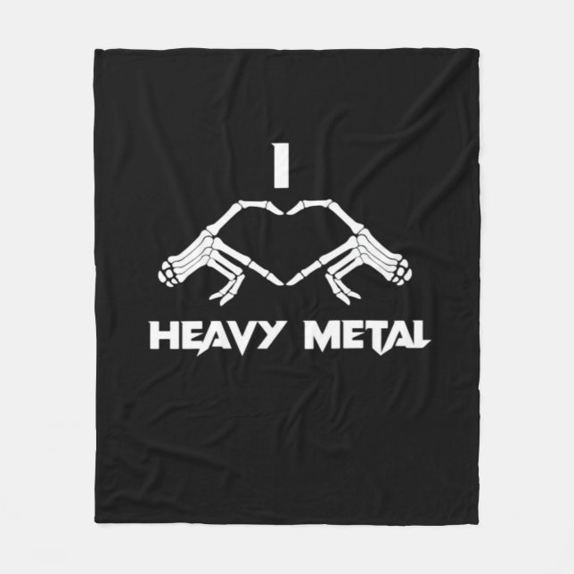 Skeleton Hands Heart  - Funny Halloween Fleece Blanket (Front)