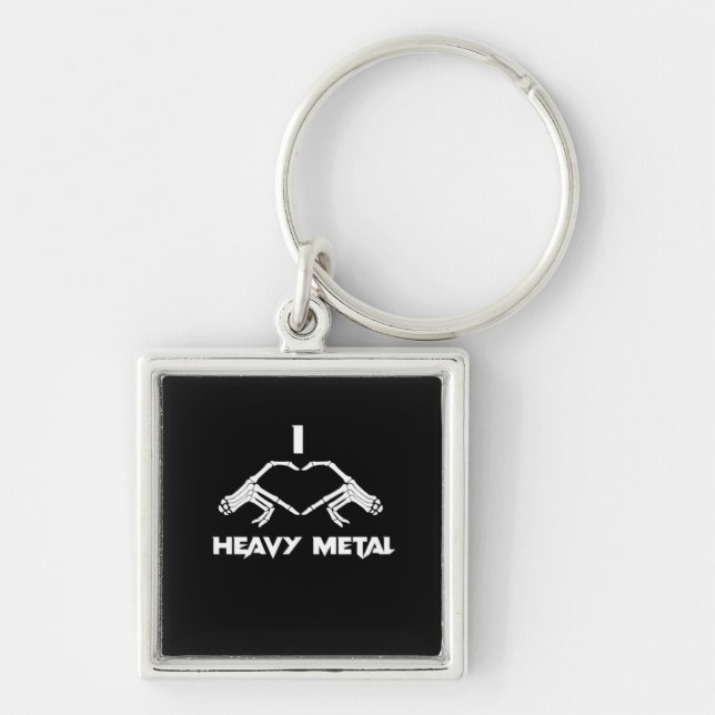 Skeleton Hands Heart  - Funny Halloween Keychain (Front)