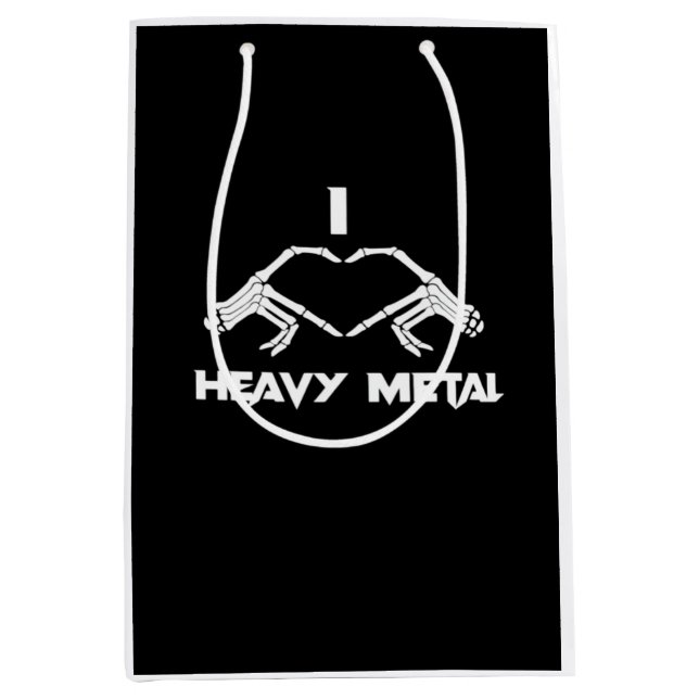 Skeleton Hands Heart  - Funny Halloween Medium Gift Bag (Front)