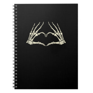 Skeleton Hands Heart Funny Halloween Men Women Kid Notebook