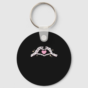 Skeleton Hands Heart Funny Keychain