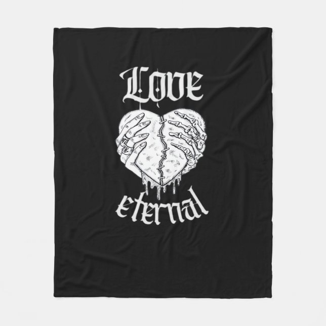 Skeleton Hands Heart Gothic Classic  Fleece Blanket (Front)