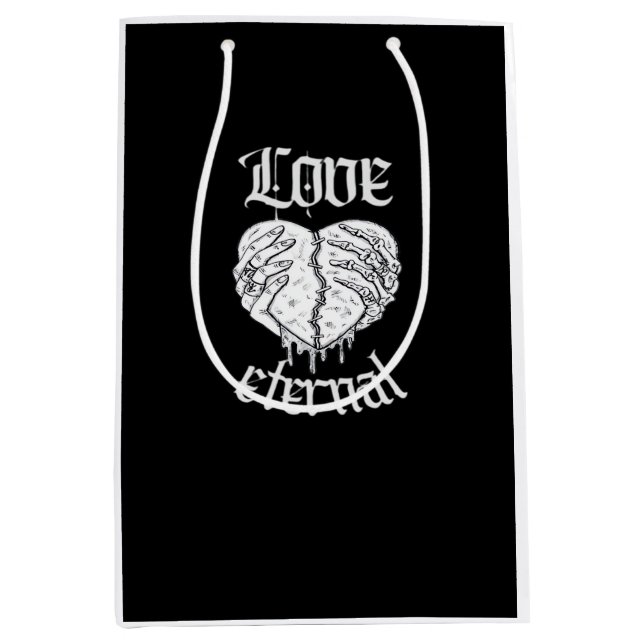 Skeleton Hands Heart Gothic Classic  Medium Gift Bag (Front)