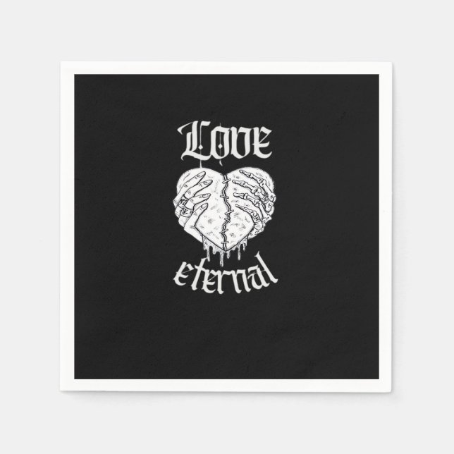 Skeleton Hands Heart Gothic Classic  Napkin (Front)