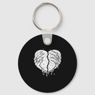 Skeleton Hands Heart– Gothic  Heart Classic Keychain