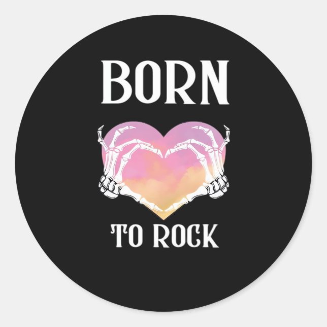 Skeleton Hands Heart Graphic For Classic Classic Round Sticker (Front)