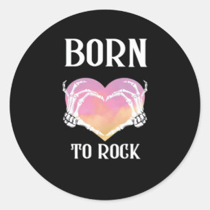 Skeleton Hands Heart Graphic Minimal Style Classic Round Sticker