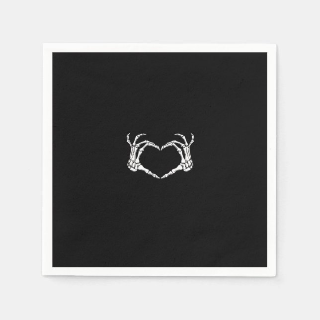 Skeleton Hands Heart Graphic Napkin (Front)