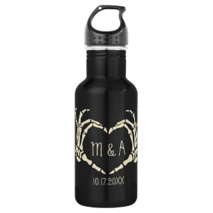 Skeleton Hands Heart Shape Custom Wedding 532 Ml Water Bottle