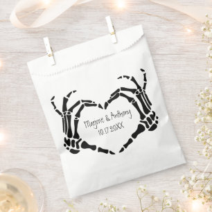 Skeleton Hands Heart Shape Custom Wedding Favour Bag