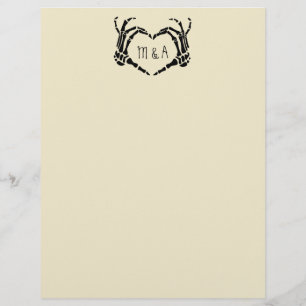 Skeleton Hands Heart Shape Custom Wedding Letterhead