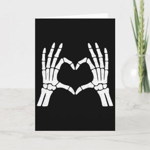 Skeleton Hands Heart Shirt Men Women Kids Hallowee Card