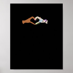 Skeleton Hands Heart Show Basic Poster