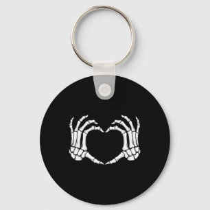 Skeleton Hands Heart Sign Bones Fun Halloween  Keychain