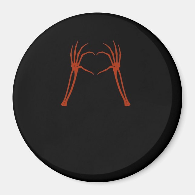 Skeleton Hands Heart Sign Costume Funny Halloween  Magnet (Front)