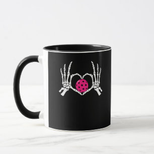 Skeleton Hands Heart Sign Funny Pickle Valentine's Mug