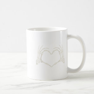 Skeleton Hands Heart Sign Halloween Coffee Mug