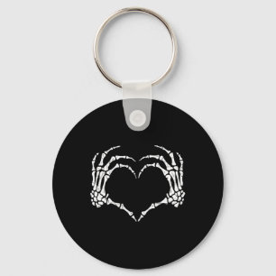 Skeleton Hands Heart Sign Halloween Costume Men Wo Keychain