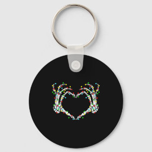 Skeleton Hands Heart Sign Light Christmas Costume  Keychain