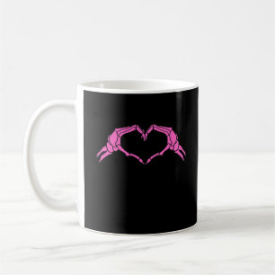 Skeleton Hands Heart Sign Retro Halloween Coffee Mug