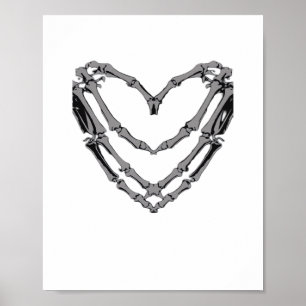 Skeleton Hands Heart Sign Retro Halloween Costume