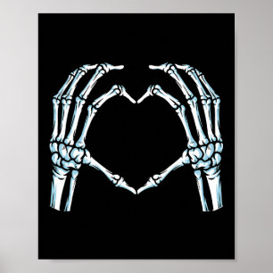 Skeleton Hands Heart Sign Retro Halloween Costume
