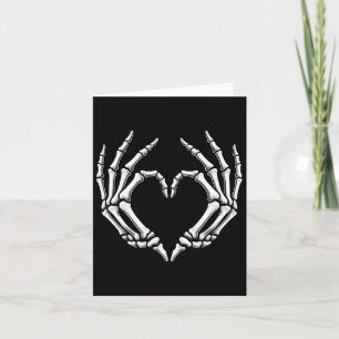 Skeleton Hands Heart Sign Retro Halloween Costume Card