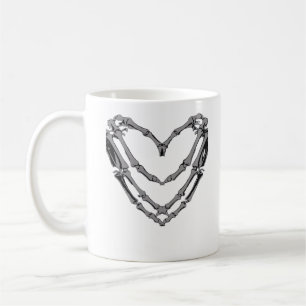 Skeleton Hands Heart Sign Retro Halloween Costume Coffee Mug