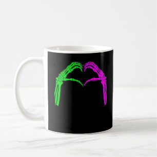 Skeleton Hands Heart Sign Retro Halloween Costume  Coffee Mug