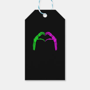 Skeleton Hands Heart Sign Retro Halloween Costume Gift Tags