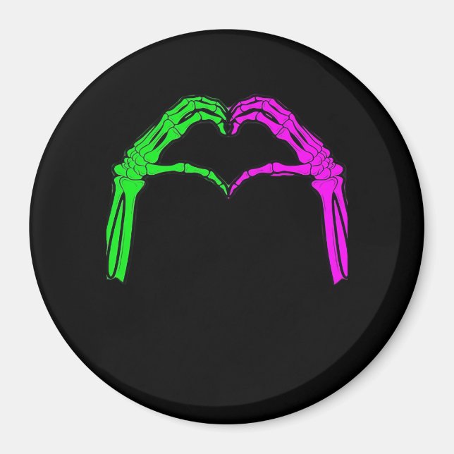 Skeleton Hands Heart Sign Retro Halloween Costume  Magnet (Front)