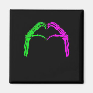 Skeleton Hands Heart Sign Retro Halloween Costume  Magnet