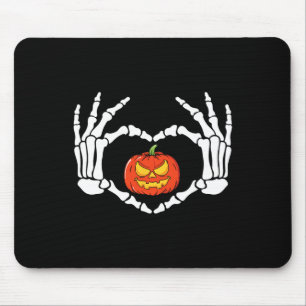 Skeleton Hands Heart Sign Retro Halloween Costume  Mouse Pad