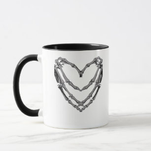 Skeleton Hands Heart Sign Retro Halloween Costume  Mug
