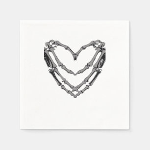 Skeleton Hands Heart Sign Retro Halloween Costume  Napkin