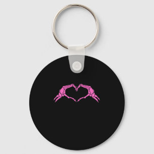 Skeleton Hands Heart Sign Retro Halloween Keychain