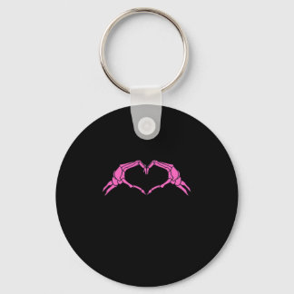 Skeleton Hands Heart Sign Retro Halloween Keychain