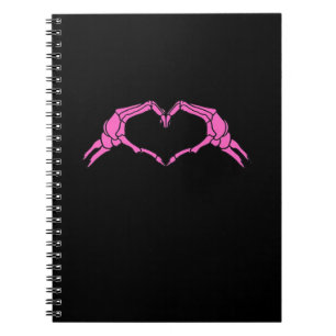 Skeleton Hands Heart Sign Retro Halloween Notebook