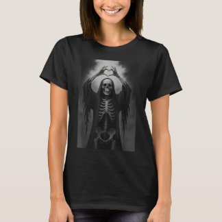 Skeleton Hands Heart Sign Scary Face Funny Hallowe T-Shirt