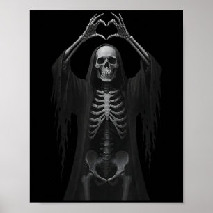 Skeleton Hands Heart Sign Y Face Funny Halloween C