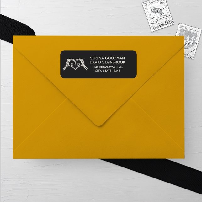 Skeleton Hands Heart Wedding Address Label (Creator Uploaded)