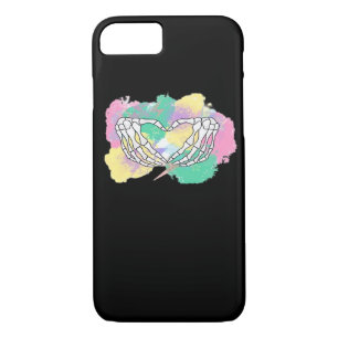 Skeleton Hands Heart With Abstract Coloured Backgr Case-Mate iPhone Case