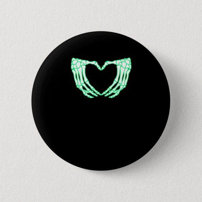 Skeleton Hands, Heart, Xray Halloween Costume 2 Inch Round Button (Front)