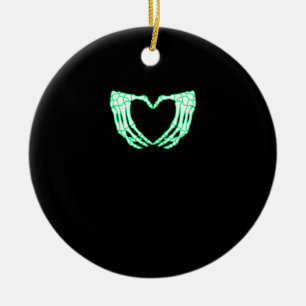 Skeleton Hands, Heart, Xray Halloween Costume Ceramic Ornament