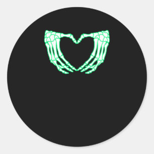Skeleton Hands, Heart, Xray Halloween Costume Classic Round Sticker