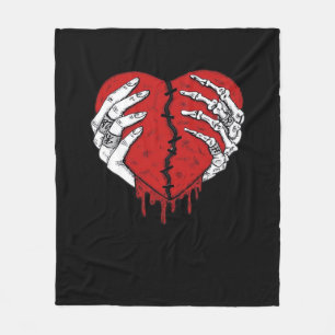 Skeleton Hands Hearts Classic Trending Fleece Blanket